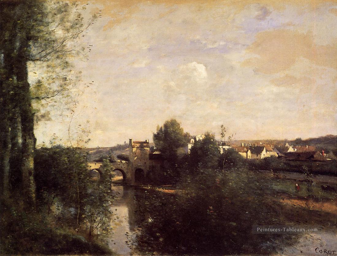 Vieux pont à Limay sur la Seine plein air romantisme Jean Baptiste Camille Corot Peintures à l'huile